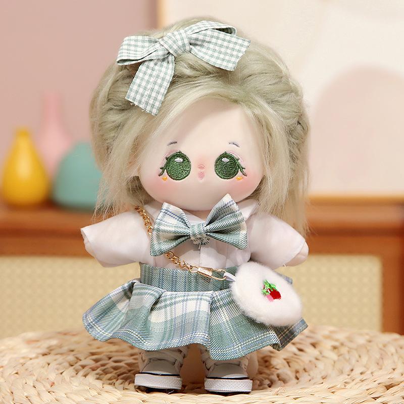 20 см хлопковая плюшевая кукла-девочка может менять одежду, юбки и куклы, чтобы дарить подарки девушкам и парам