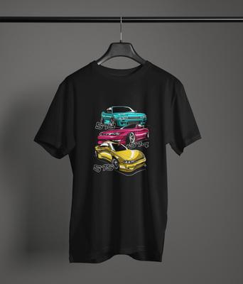 Футболка с фан-артом Silvia 100% хлопок Nissan S-Chassis JDM Дрифт-авто Графическая футболка