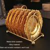 7PCS Gold Metal Coasters Set European Coasters with Holder Metal Table Coasters  For Banquets