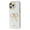 For iPhone 16 Pro Max Case Gold Bow Epoxy Design TPU+PC Phone Back Cover