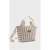 Women's Striped Mini Linen Tote Bag