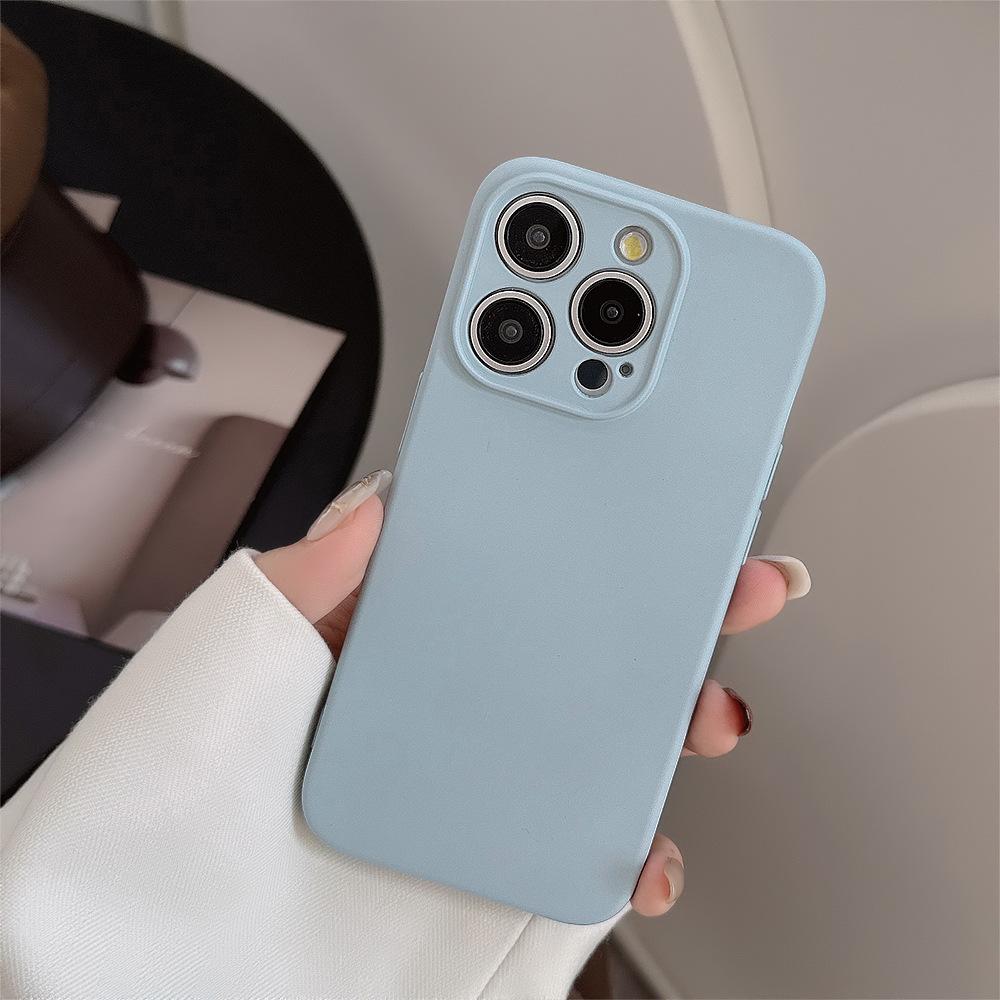 Ins Liquid Gray iPhone 15 Apple Phone Case 13 Подходит для 11 Силиконовый 14 Pro Solid Color X/12 Мягкий 7p