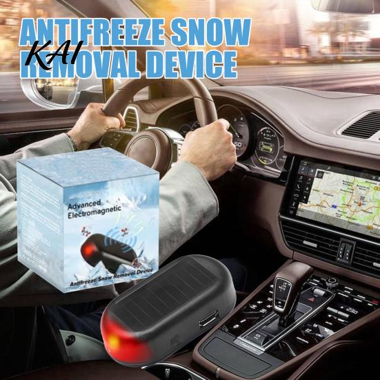 Car Console Decoration Portable Solar Windshield De-Icer with USB Output, Electromagnetic Molecular Anti-Freeze Interference Snow Remover Protector