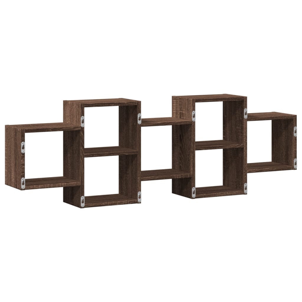 Wall Shelf Brown Oak Look 129 x 18 x 42 cm Engineered Wood