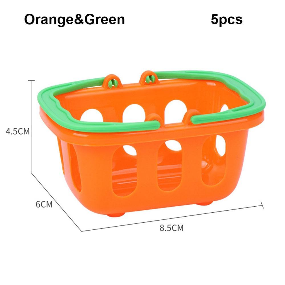 5pcs Multicolors Basket Toys Mini Shopping Hand Basket Model  Doll House