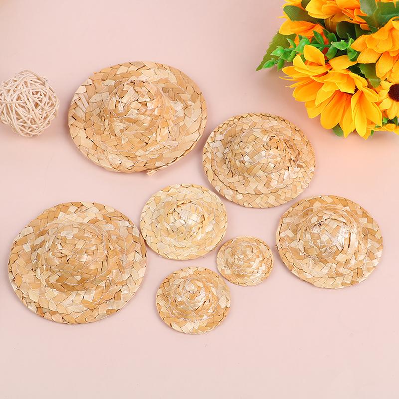 2 шт., ручная работа, маленькая соломенная шляпа, украшение для куклы, аксессуары для ювелирных изделий своими руками