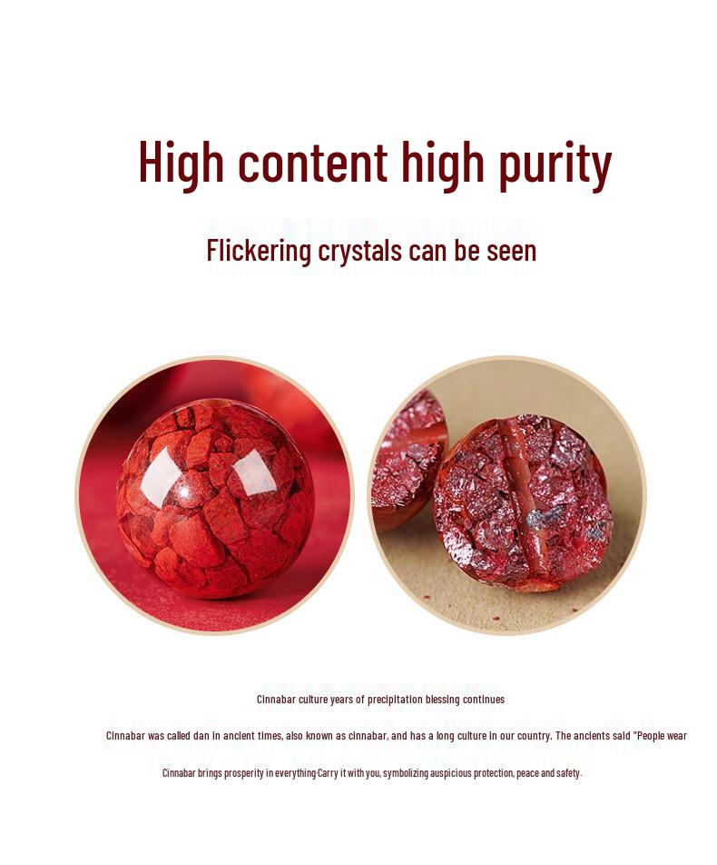 Lingxi Cinnabar Crystal Sand Bracelet with Raw Stone