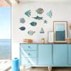 10Pcs/Set Fish Wall Decoration Coastal Style Wooden Fish Beach Theme Wall Art Fish Ornament for Walls Doors Bedrooms Living Rooms