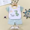 2023 Summer Cotton Children's Short Sleeve T-shirt Set Baby Short Sleeve Shorts Two-piece Set