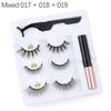3 Pairs Eye Makeup Magnet Lashes Magnetic False Eyelashes Liqiud Eyeliner Beauty Kit Mink Eyelash