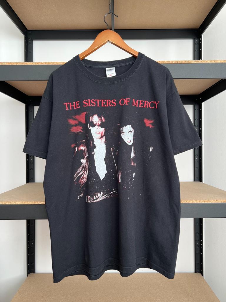 Винтажная черная футболка панк-группы The Sisters of Mercy, 2000-е, размер XL