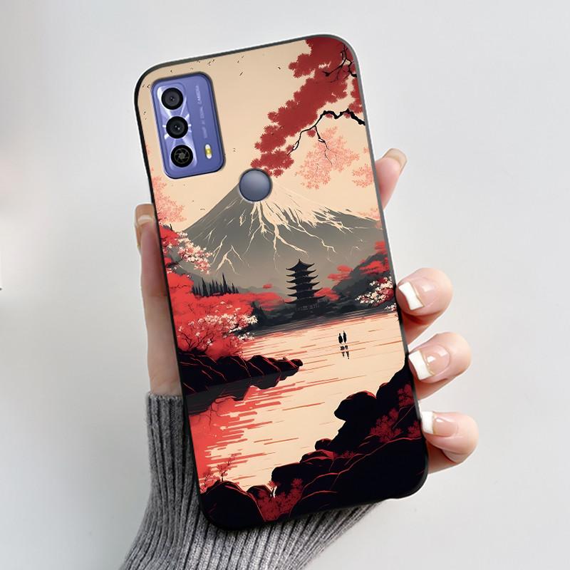New Design Case For TCL 20B (6159K) Fashionable Black Love Pattern Shockproof Protective Cover Soft Silicone Black Case