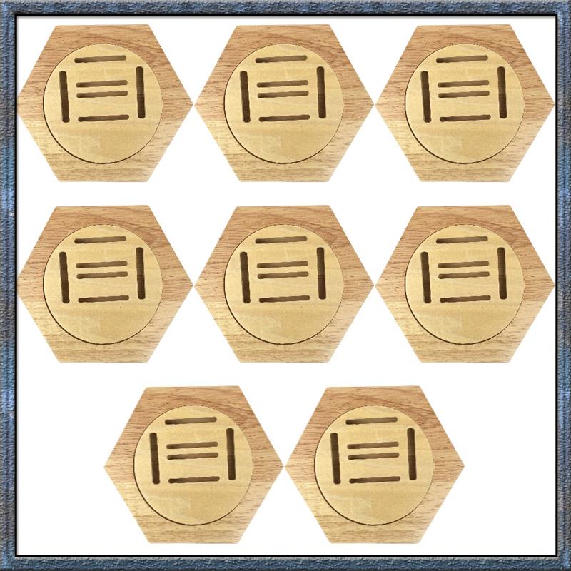 Aug. Simple Wooden Medal Rack 8PCS Hexagonal Wall Mount Decoration For Bedroom Living Room Storage