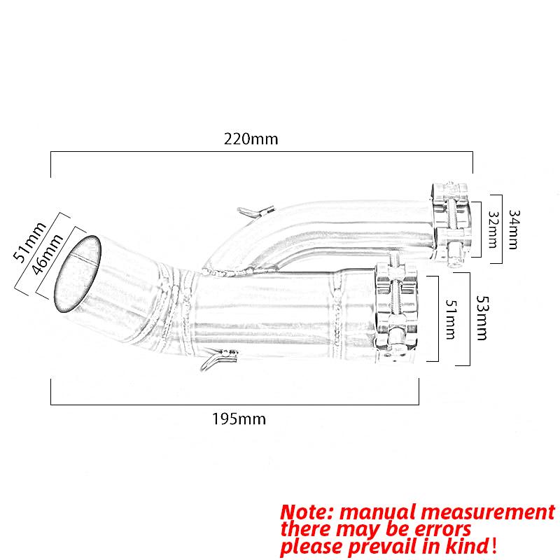 REALZION S1000 RR Exhaust Middle Pipe Motorcycle Slip-On Link Pipe Connect Tube With Heat Shield Cover For BMW S1000RR 2017 2018