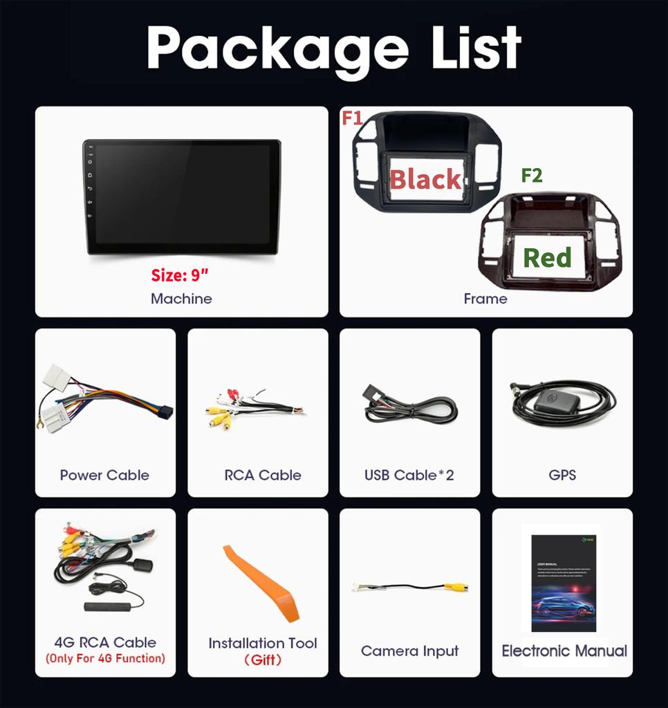 Для Mitsubishi Pajero 3 V70 V60 1999-2006 Автомагнитола Android 13 Мультимедийная Навигационная Стерео 4G GPS Авто Головное Устройство 2 Din Экран