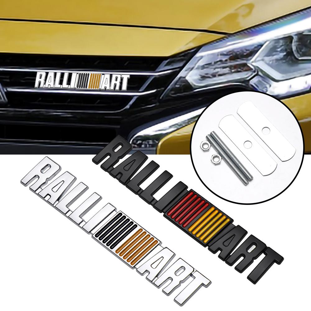 Car Front Grille Emblem Side Badge Sticker for Mitsubishi RALLIART Lancer Outlander L200 Cross Pajero Eclipse Galant Accessories