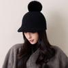 Thermal Warm Wool Cap Windproof Pompom Plush Beanie Fashion Knitted Baseball Cap  Skiing