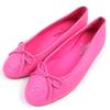 Pumps Ballerina COCO Mark Ribbon Flat Shoes Pink Leather 35.5 G02819 Used
