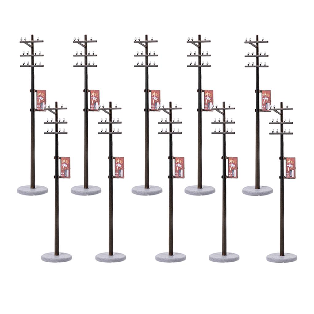 10 шт. мини-столб для электрических линий для поездов, железных дорог, микропейзаж 1/87, 8,1 см