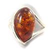 Серебряное кольцо с янтарем 'Inspiration' - 16x10 мм