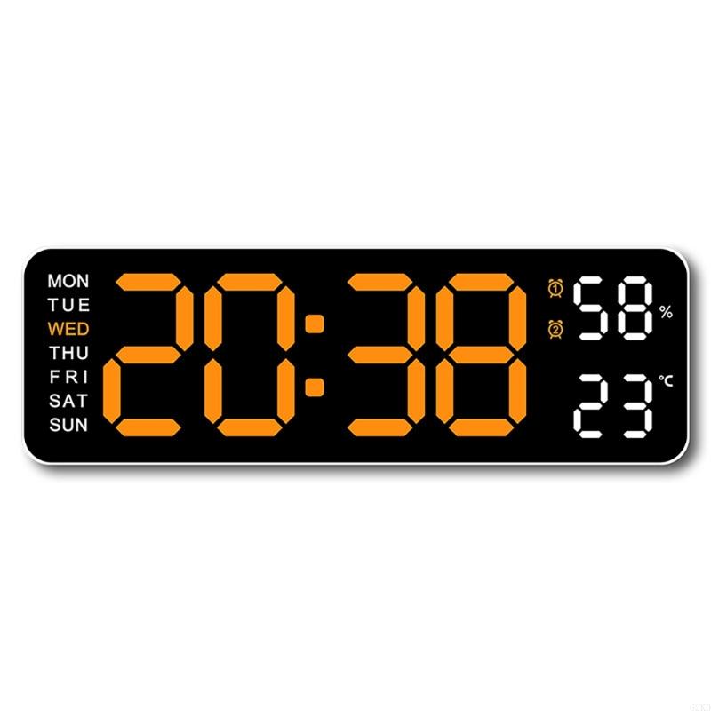 62KD Adjustment Brightness Digital Clock with Alarm and Week Date Temperature Display