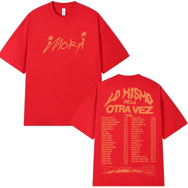 Singer Mora Lo Mismo De La Otra Vez Tour 2026 New Album T Shirts Men Women Summer ONeck High Quality Cotton TShirts Streetwear