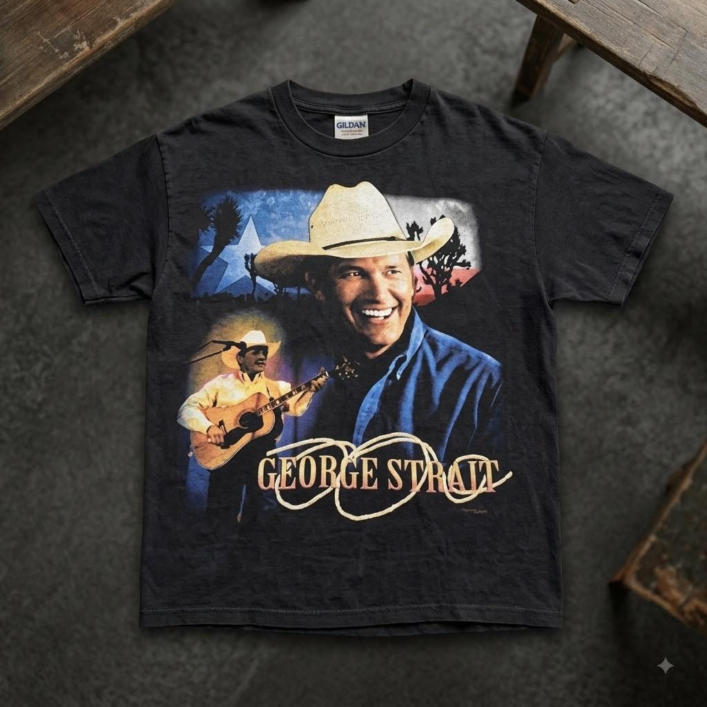 Vintage George Strait Shirt Mens Black Country Music Festival Concert Tee V6 Unisex T-Shirt