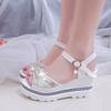 Women Summer Pumps Platform Sandal Roman Wedges Crystal Peep Toe Sandals