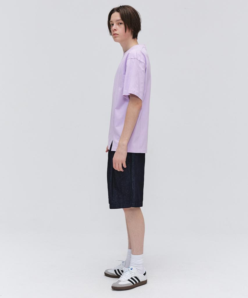 EZIO Unbalanced Cut T-Shirt_Violet