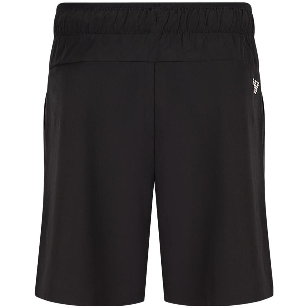 Emporio Armani EA7 Шорты спортивно-повседневные с принтом логотипа, прямые, мужские, черные 8NPS07-PN6TZ-1200