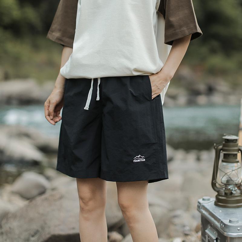 Летние брюки для спорта на открытом воздухе Мужские Уличный стиль Повседневные Базовые Свободные Студенческие Прямые Быстросохнущие Брюки Пятиточки