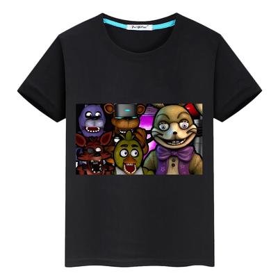 Летние футболки FNAF для мальчиков с принтом, короткие повседневные топы y2k, цельный медведь, кролик, игра Kawaii, футболка из 100% хлопка, детская одежда для девочек