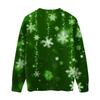 Женский Модный И Повседневный Рождественский Милый Принт Круглый Вырез Длинный Рукав Вязаная Пряжа