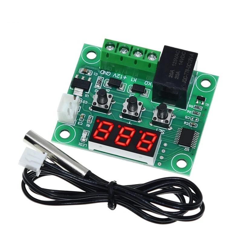 W1209 DC 12V Красный/Синий термостат с функцией нагрева и охлаждения, переключатель контроля температуры, регулятор температуры
