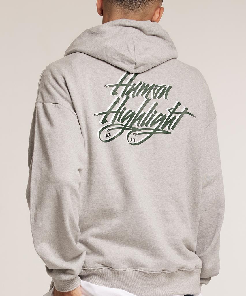 Худи с логотипом Human Highlight Серый Зеленый