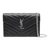 Ysl Cassandre V Стеганая Серебряная Фурнитура Кожаная Сумка на Плечо Женская сумка на плечо черная 857605-BOW02-1000