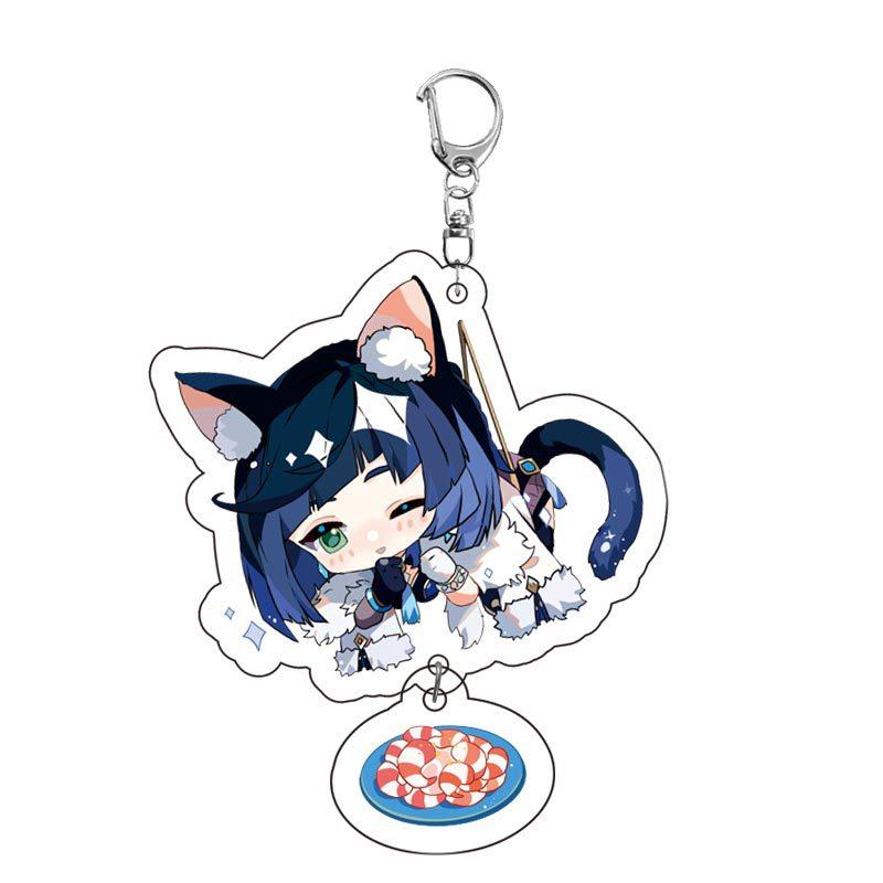 Game Keychains Acrylic Figure School Bag Keychian Holder Key Ring For Children Girl Men Accessories