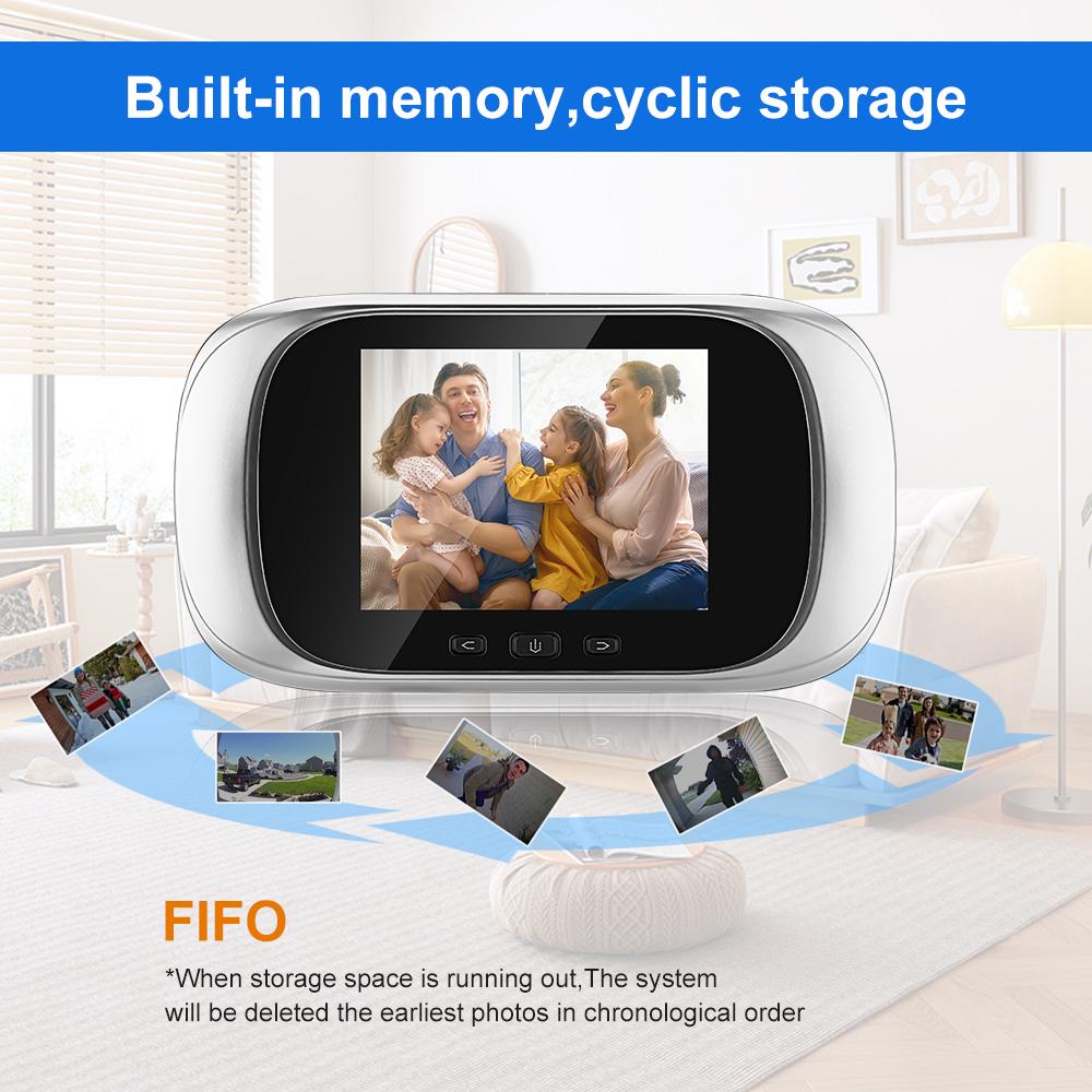 2,8-дюймовый цветной ЖК-экран, цифровой дверной звонок, электронный глазок, дверная камера, наблюдатель, 90 градусов, дверной глаз, дверное кольцо, монитор