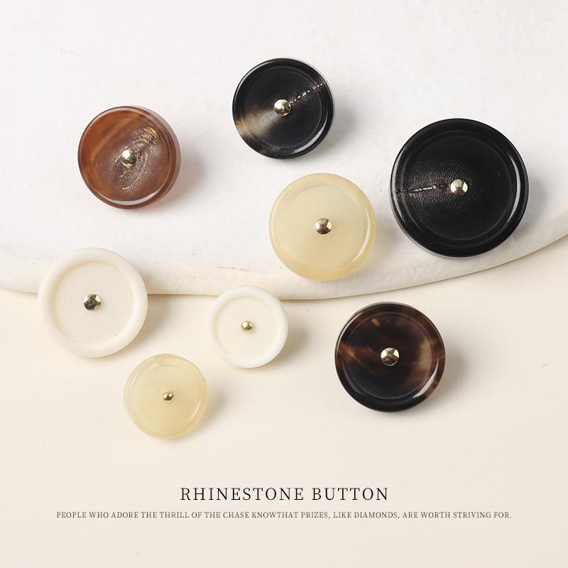 5 шт. Медная игла Рог Кость говядины Высокая ножка Натуральная пуговица Ципао Ханфу Китайская пуговица Костюм Куртка Кардиган Пуговица