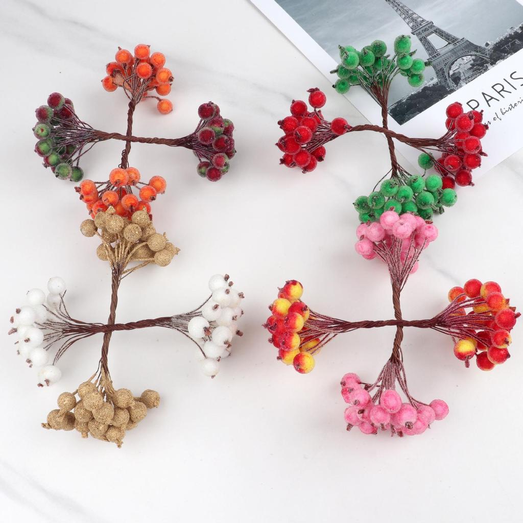 20 шт./пакет, креативная имитация пены, морозная осень, рождественские маленькие ягоды, сделай сам, украшения для волос ручной работы, аксессуары, цветочные трости, материал для венка