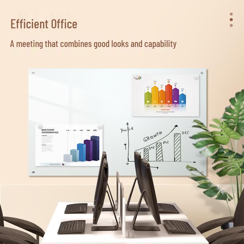 Deli Wall-Mounted Magnetic Glass Whiteboard