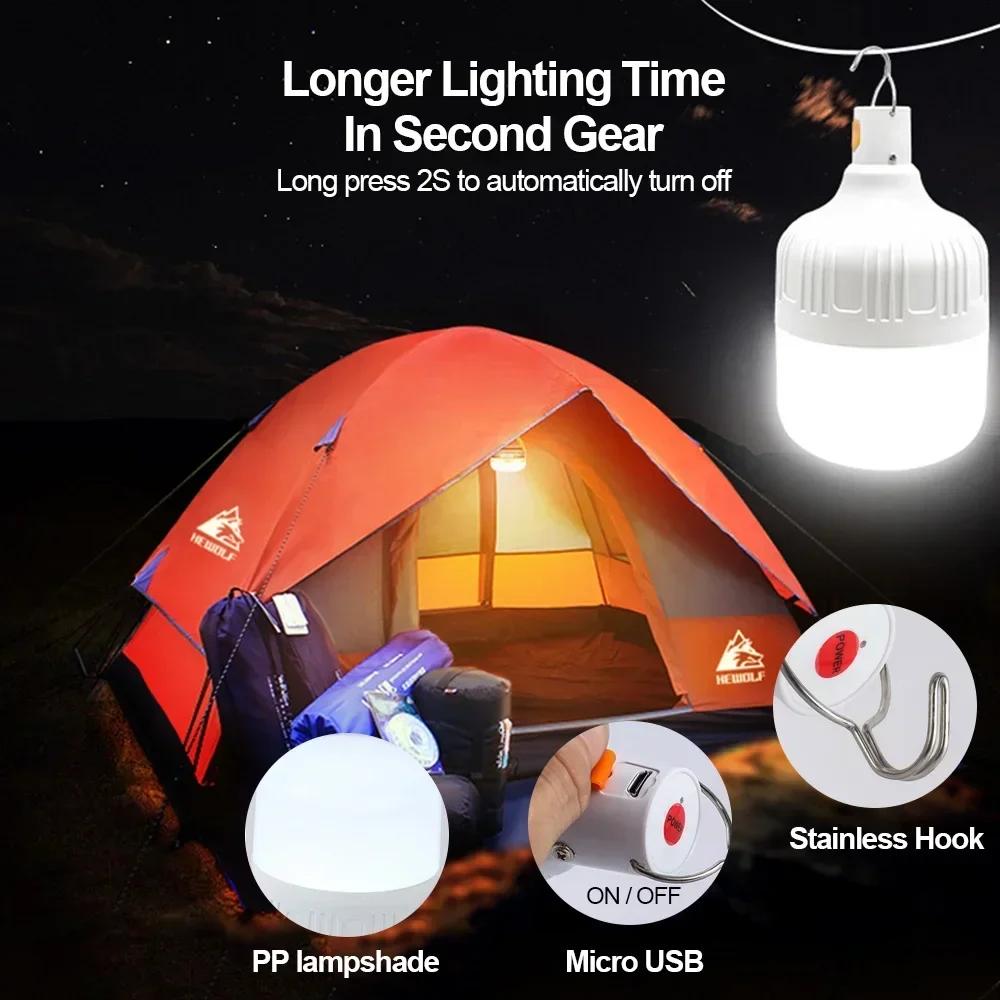 1-10PCS Lightweight to Carry Lanterns USB Rechargeable Market Emergency LED Lights 3 Modes Water Resistant Outdoor Use BBQ Camping Tent Lamp Bulbs