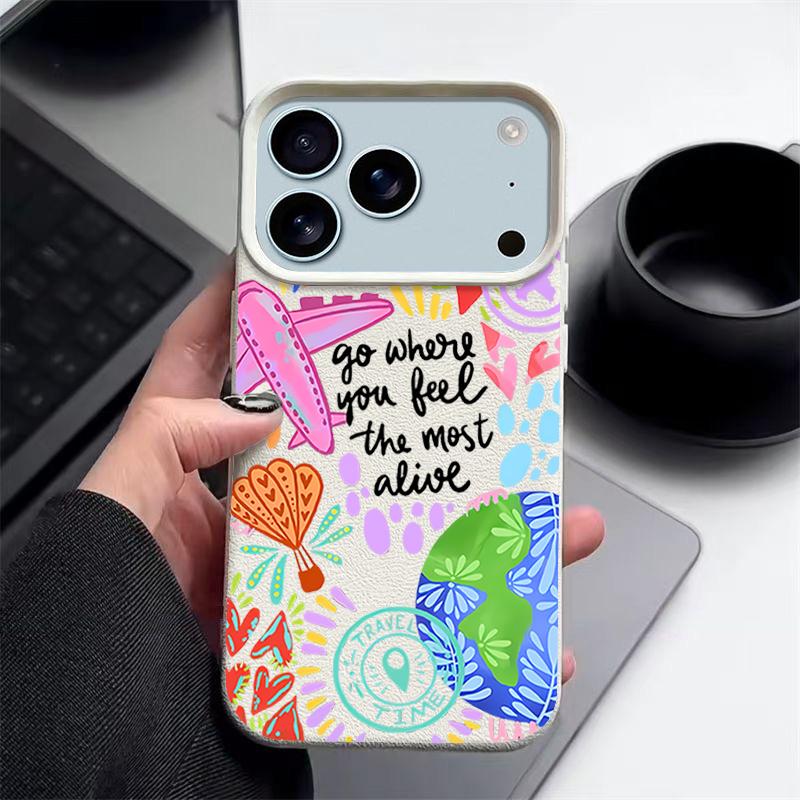 Чехол с мультяшным узором Огненный Шар для iPhone 17 Pro Max iPhone 16 Pro Max 15 14 13 12 11 16E Air Люксовая Силиконовая Крышка с Текстурой Кожи
