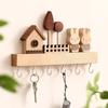 Solid Wood Key Storage Holder non-toxic Decorative Hook Entryway Organizer Key Hook Rack  Entryway