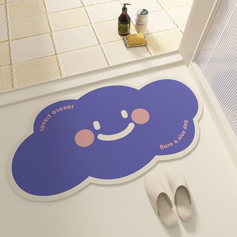 Silica Diatomaceous Mud Bath Mat Bathroom Entryway Non-Slip Fast Drying Cartoon Design Floor Rug