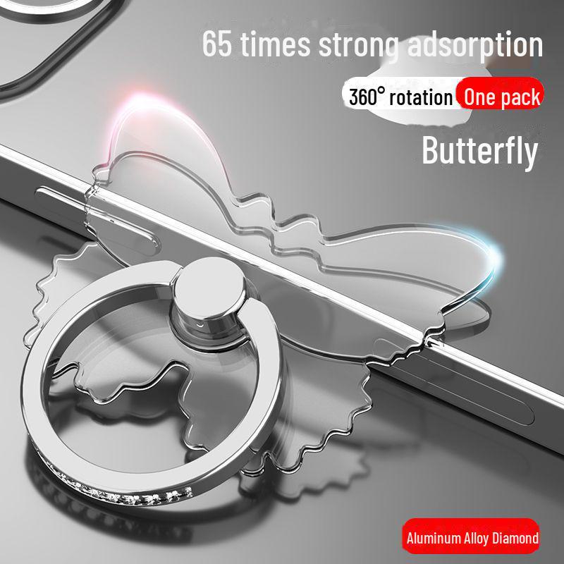 Прозрачная подставка для телефона с бриллиантами, вращающаяся на 360°, с прочным клеем