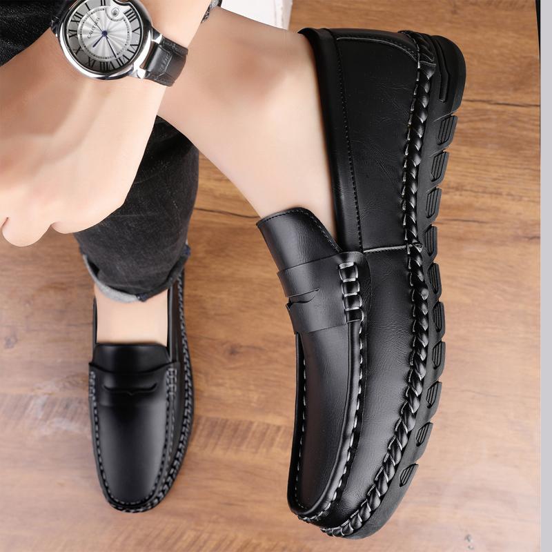 Fashionshoes men Fashion slip on Soft Moccasins Men Loafers handmade sewing High Quality Leather Shoes Mens Flats Driving Shoes men