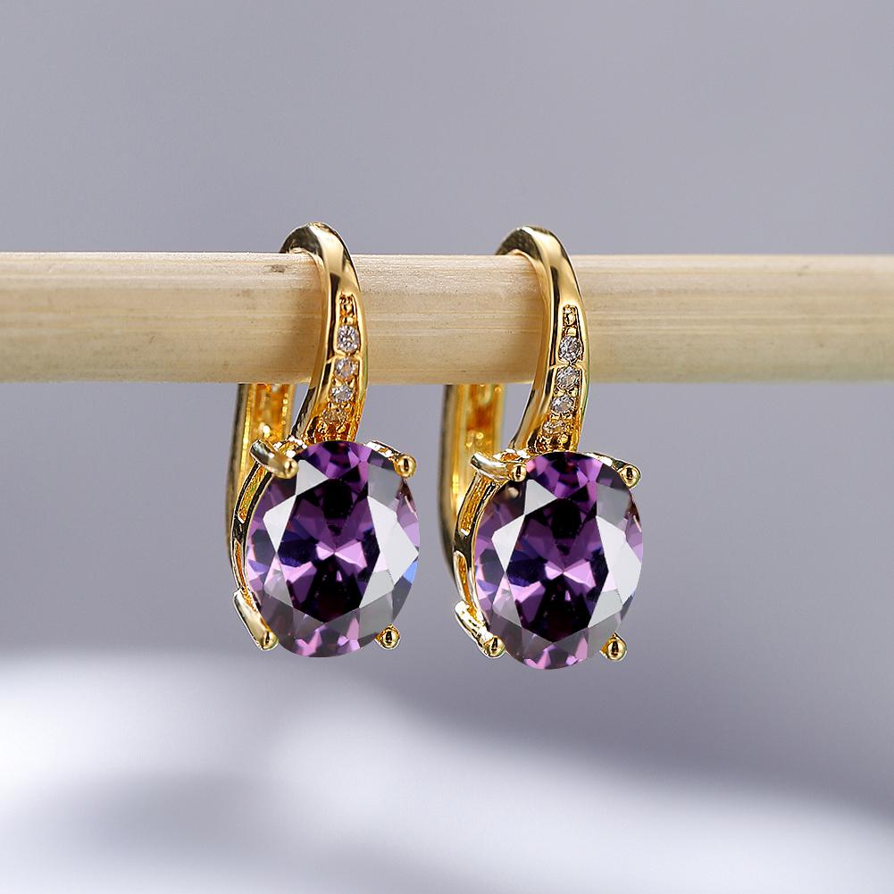 Модные серьги-крючки овальной огранки цвета морской волны, белые, синие, фиолетовые, зеленые, красные, с кристаллами, серьги-крючки с камнем, висячие серьги с CZ