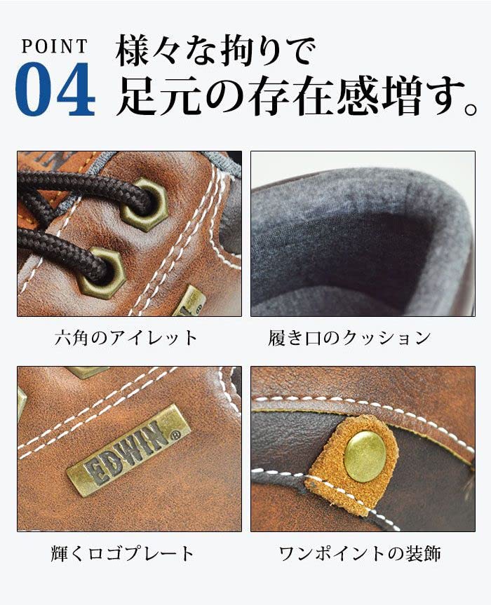 Водонепроницаемые рабочие ботинки Edwin, мужские, низкие, размер 27 см, черные, (ed7980)