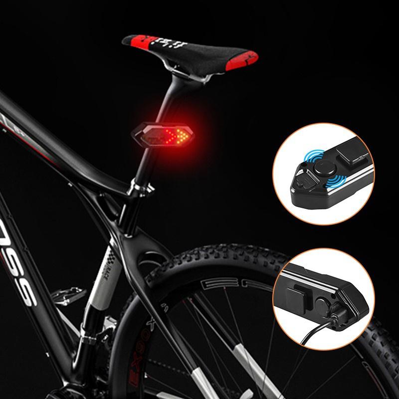 5 Modes USB Rechargeable LED Bike Turning Signal Taillight Waterproof Bicycle Remote Control Warning Lamp